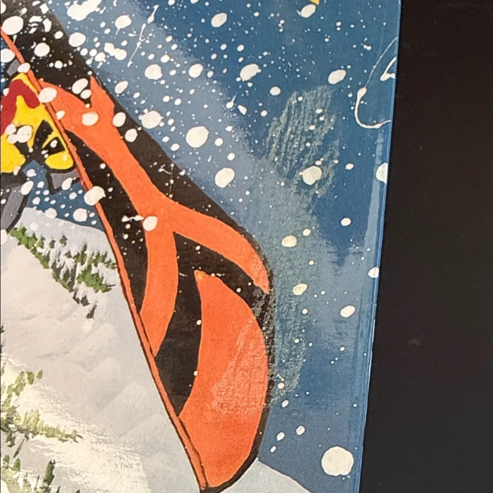 Vintage Oxford Skiing Art IN YOUR FACE school office folder